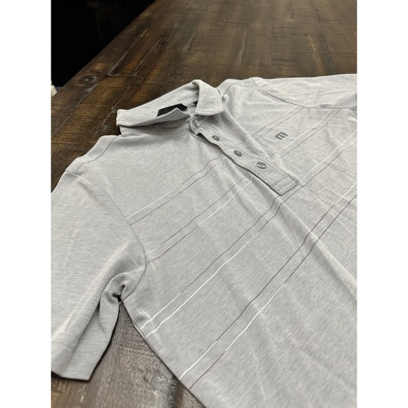 Travis Mathew Other - TravisMathew Polo Shirt Mens Medium Gray Stripe Pima Cotton Golf Performance